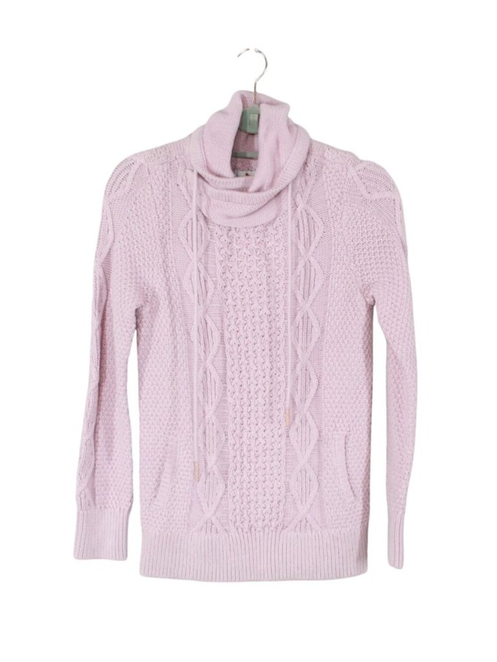 LL Bean Signature Cotton Funnelneck Sweater Pink Cottagecore Preppy XS